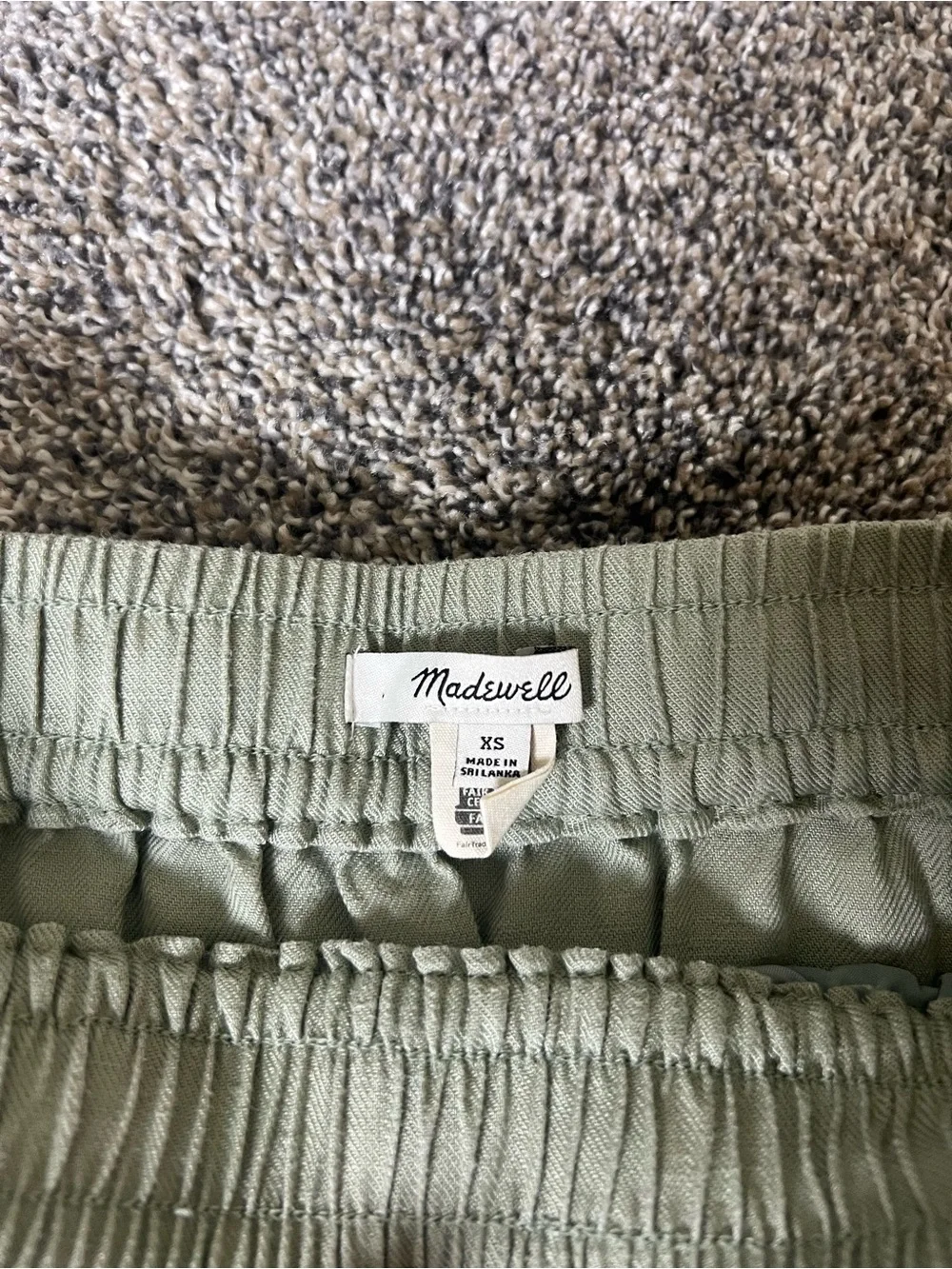 Madewell Curved Hem Linen Blend Mini Skirt